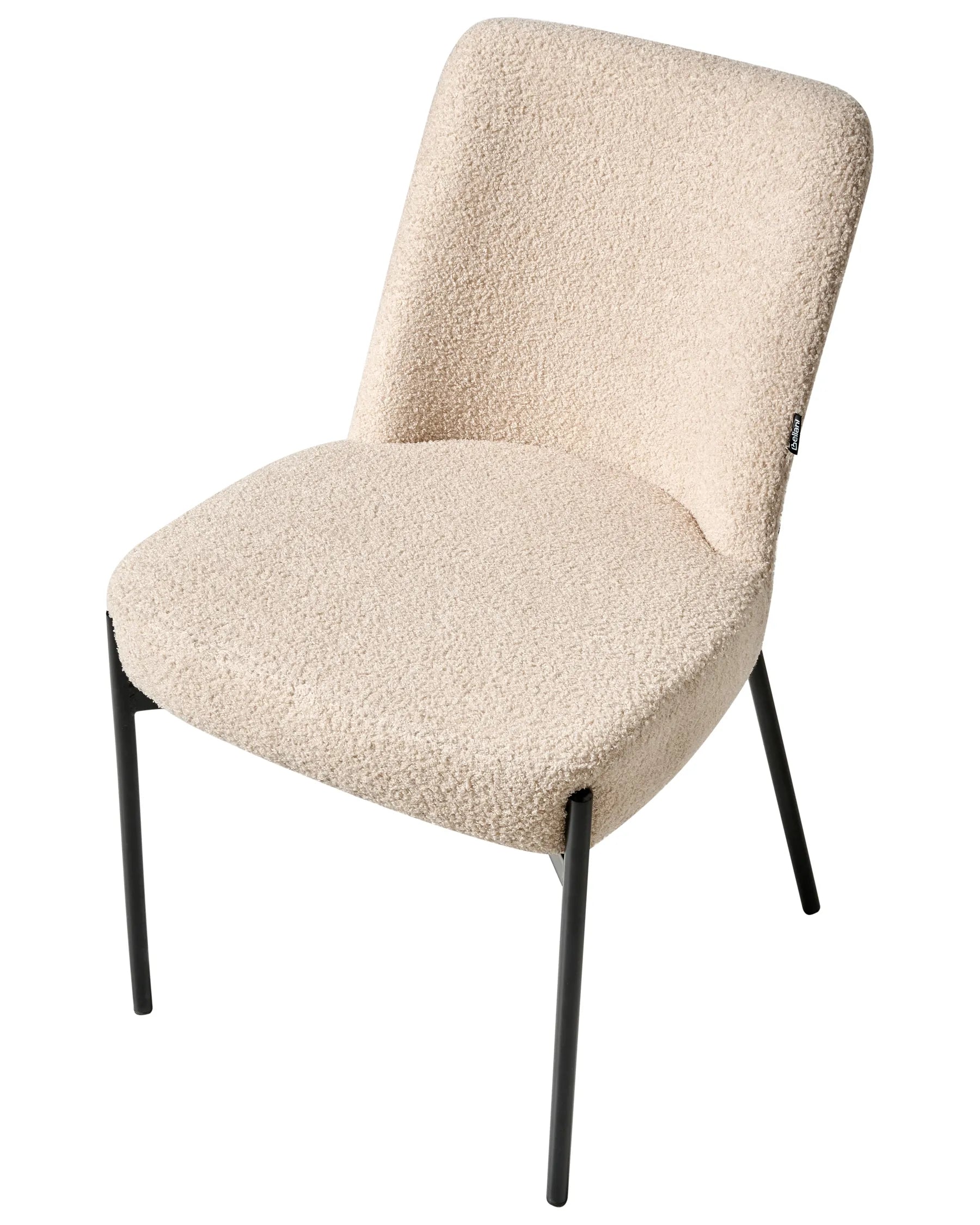 Set of 2 Chairs Boucle Light Beige