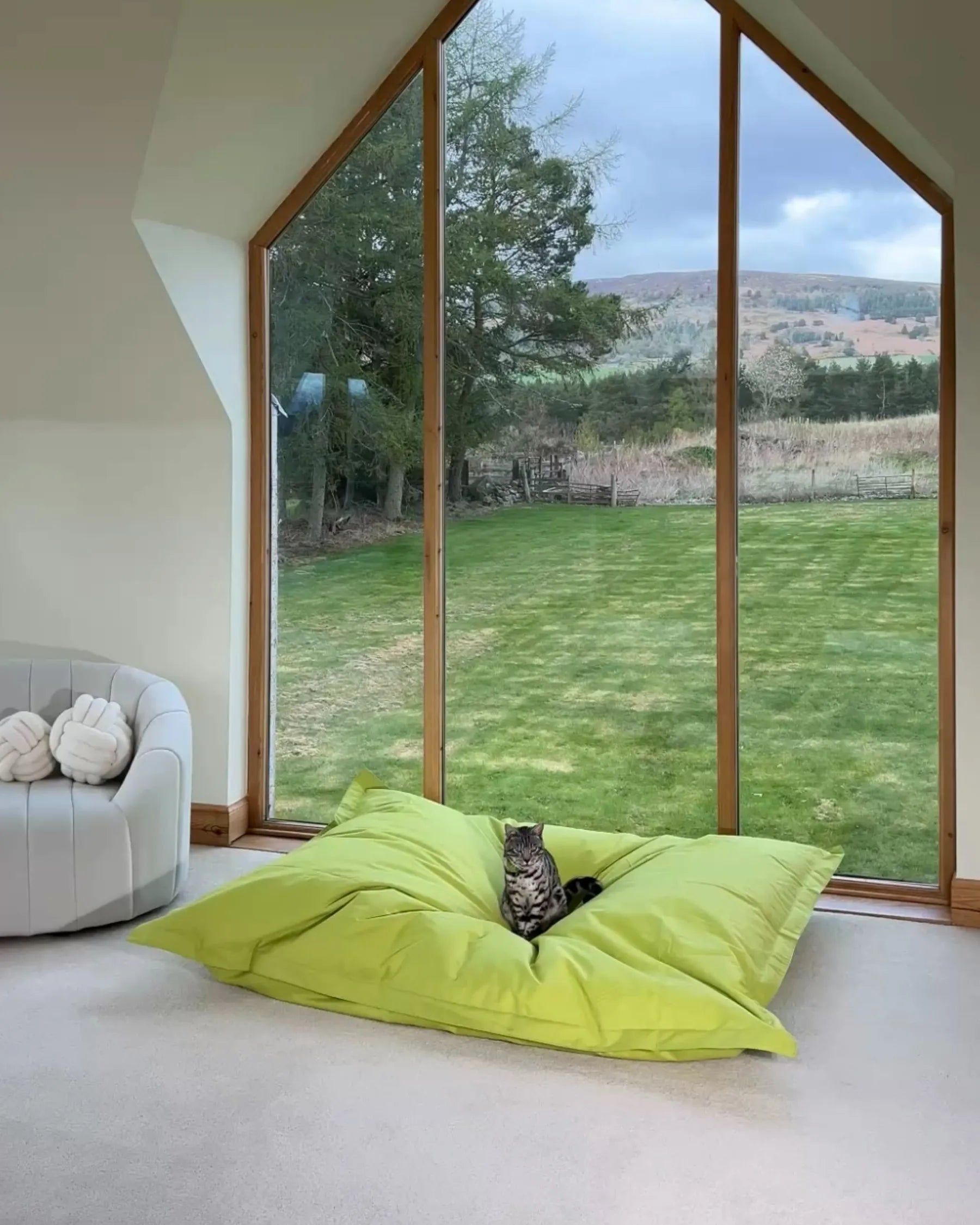 Bean Bag Cover FUZZY 180 cm 140 cm Lime Green