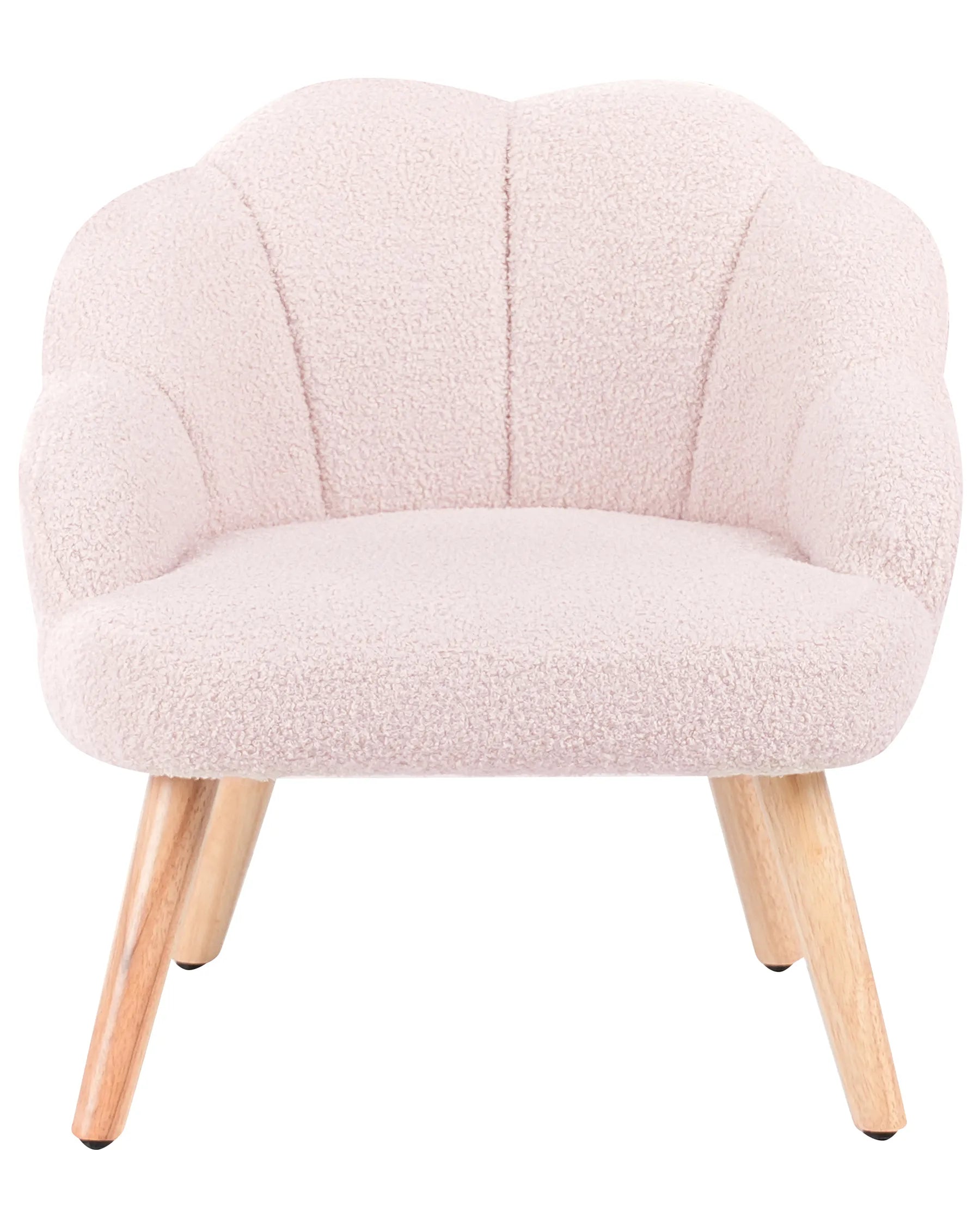 Kids Armchair MILAND Boucle Pastel Pink