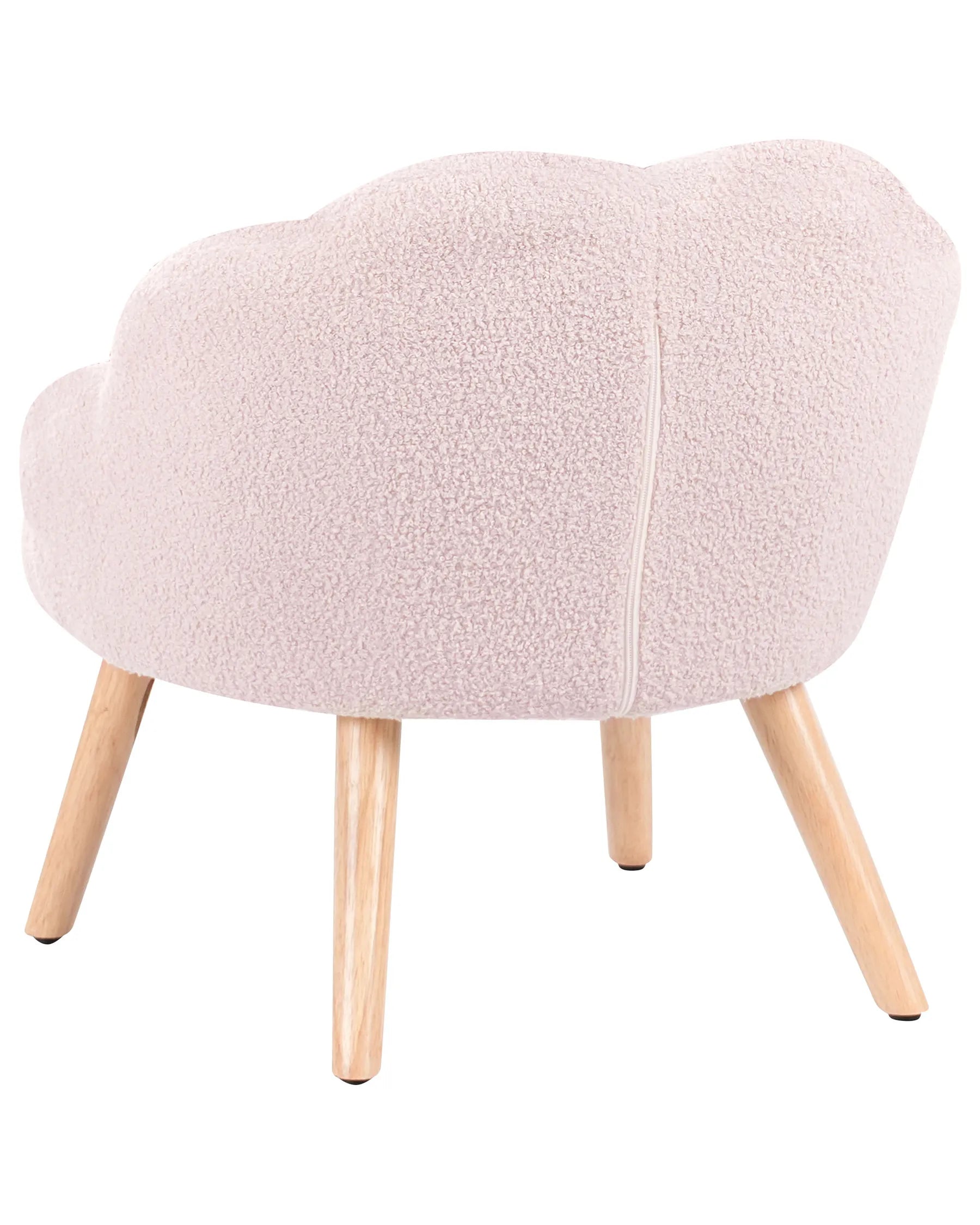 Kids Armchair MILAND Boucle Pastel Pink