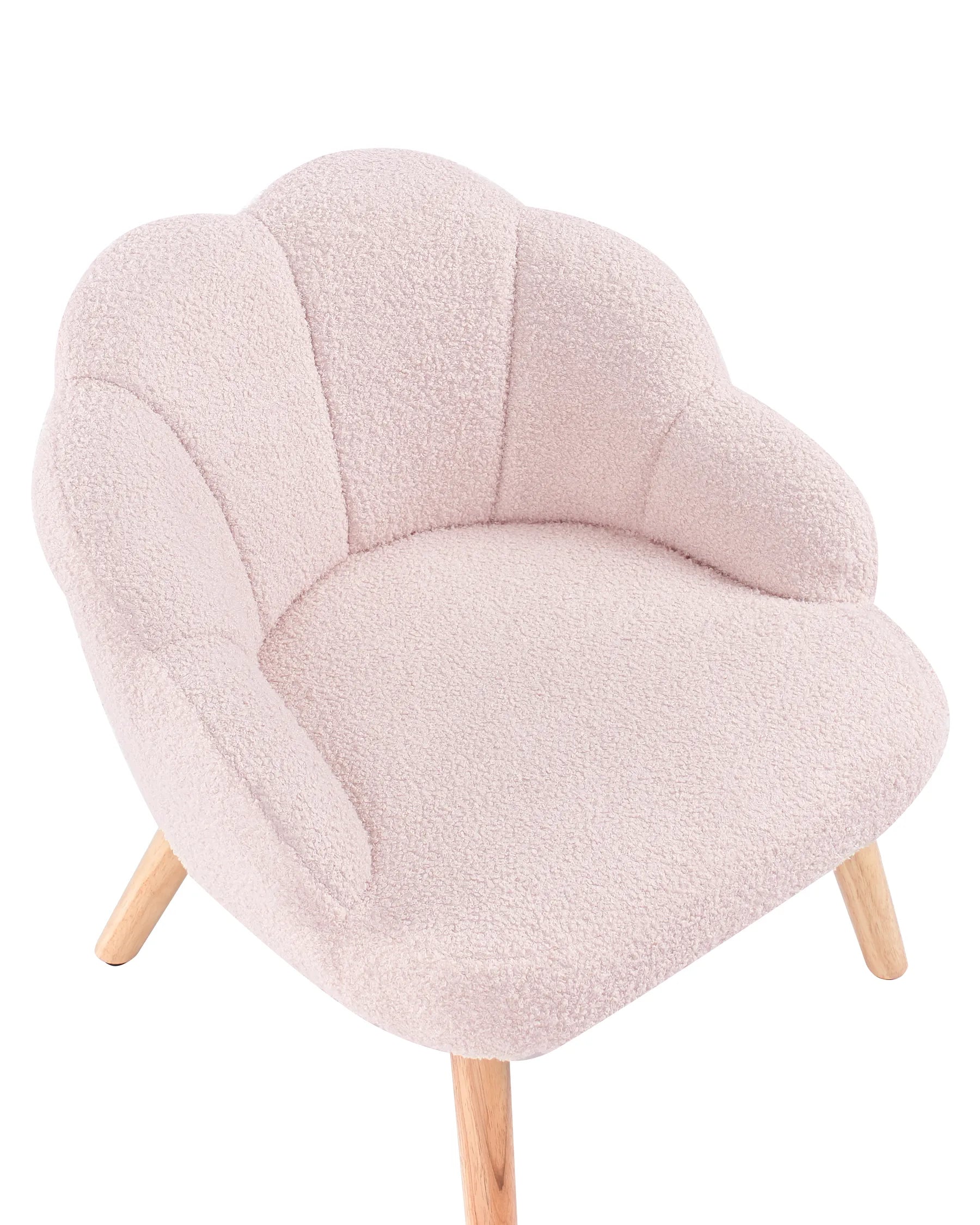 Kids Armchair MILAND Boucle Pastel Pink