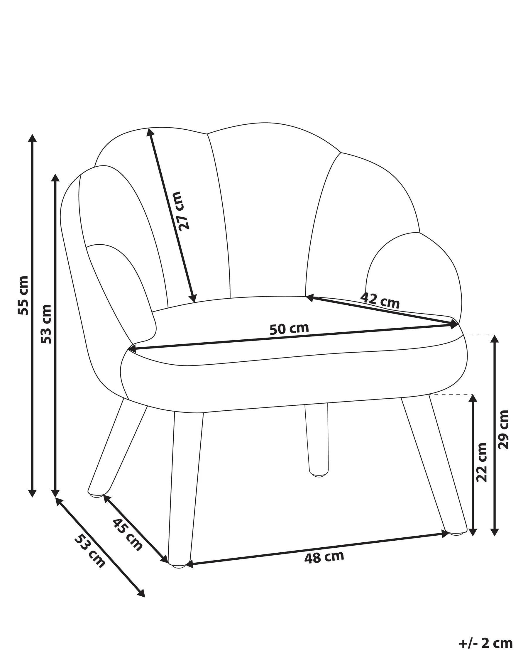 Kids Armchair MILAND Boucle Pastel Pink