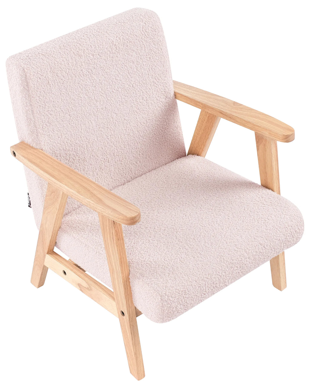 Kids Armchair LINDE Boucle Pastel Pink