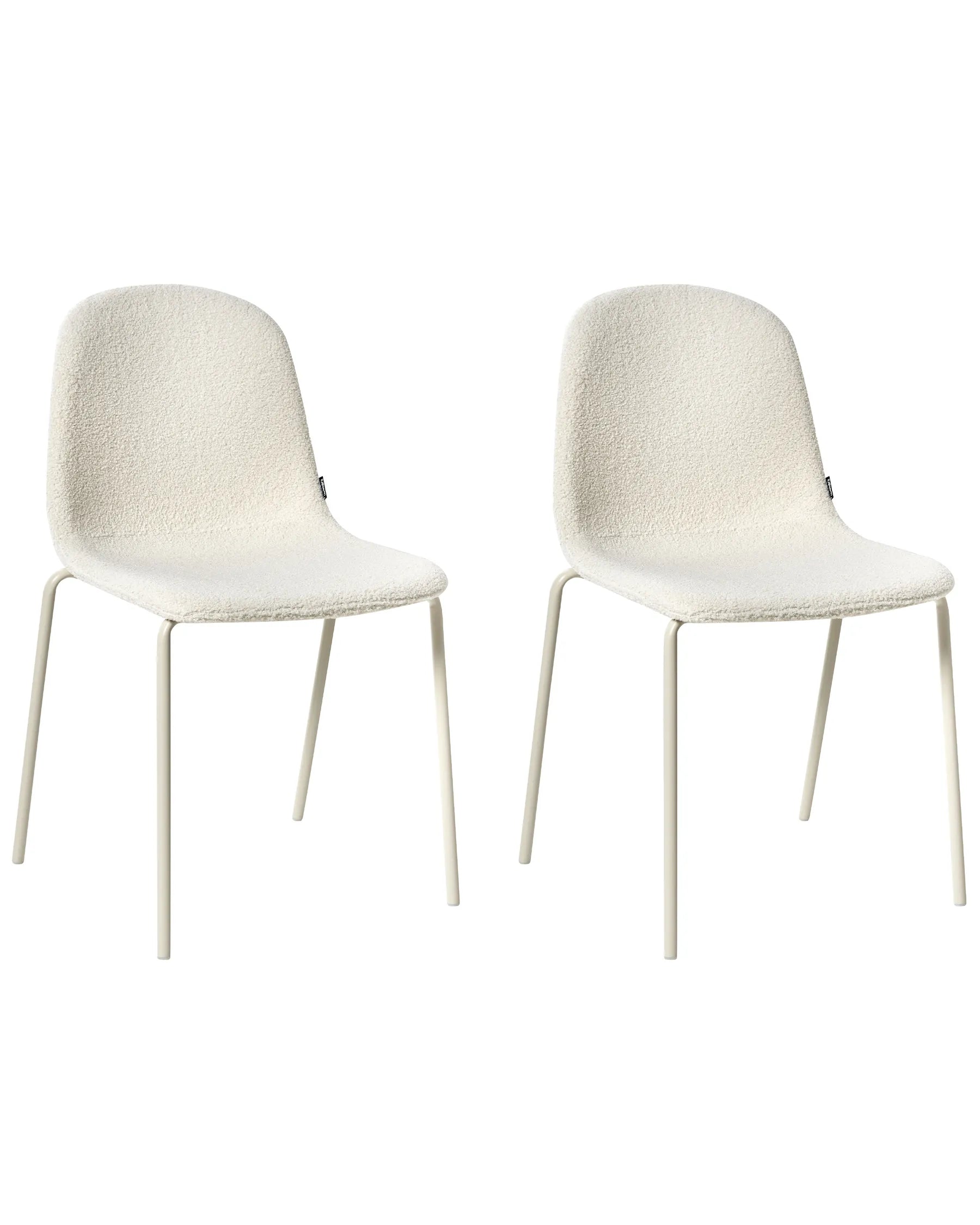 Set of 2 Conference Chairs LOMA Boucle Off-White
