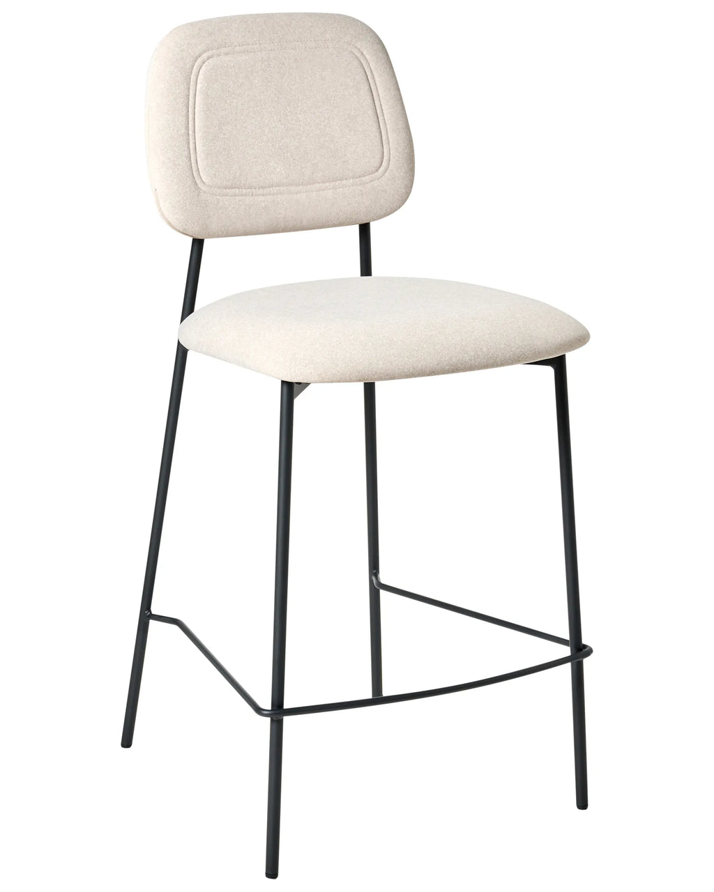 Set of 2 Bar Chairs DUETTE Velvet Light Beige