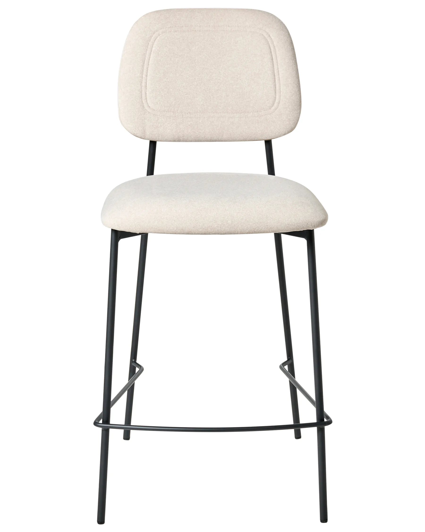 Set of 2 Bar Chairs DUETTE Velvet Light Beige