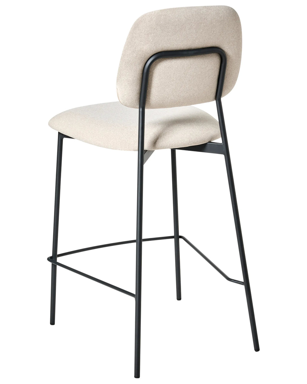 Set of 2 Bar Chairs DUETTE Velvet Light Beige