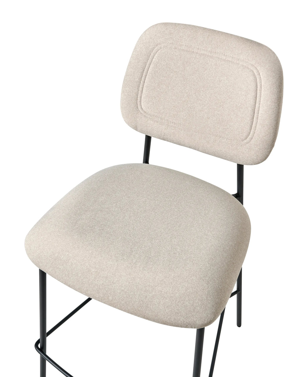 Set of 2 Bar Chairs DUETTE Velvet Light Beige