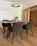 Dining Table BUSCOT Grey Concrete Effect 160 cm 90 cm