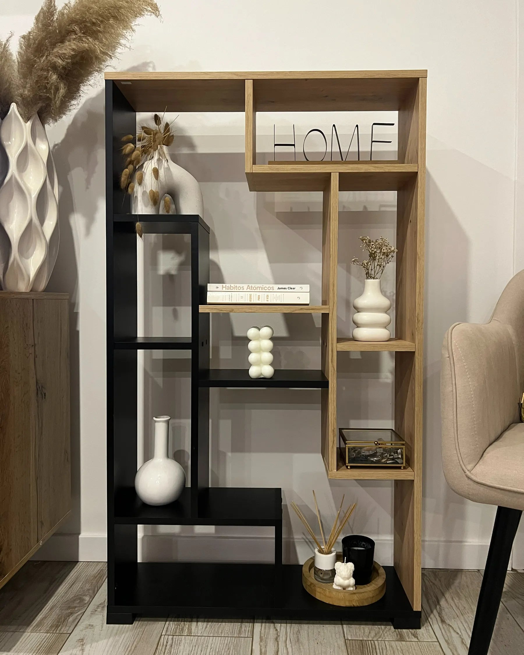 Shelving Unit ALMA 122 cm Brown/ Black