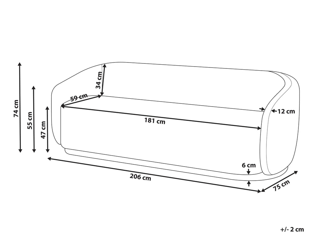 Sofa 2 Seater SIPO Boucle Beige