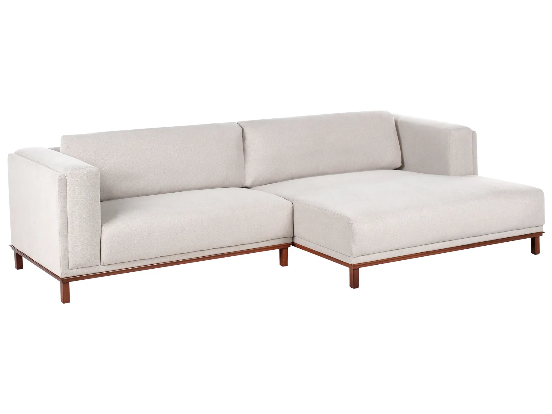 Corner Sofa 4 Seater VENG Fabric Light Beige Left Hand