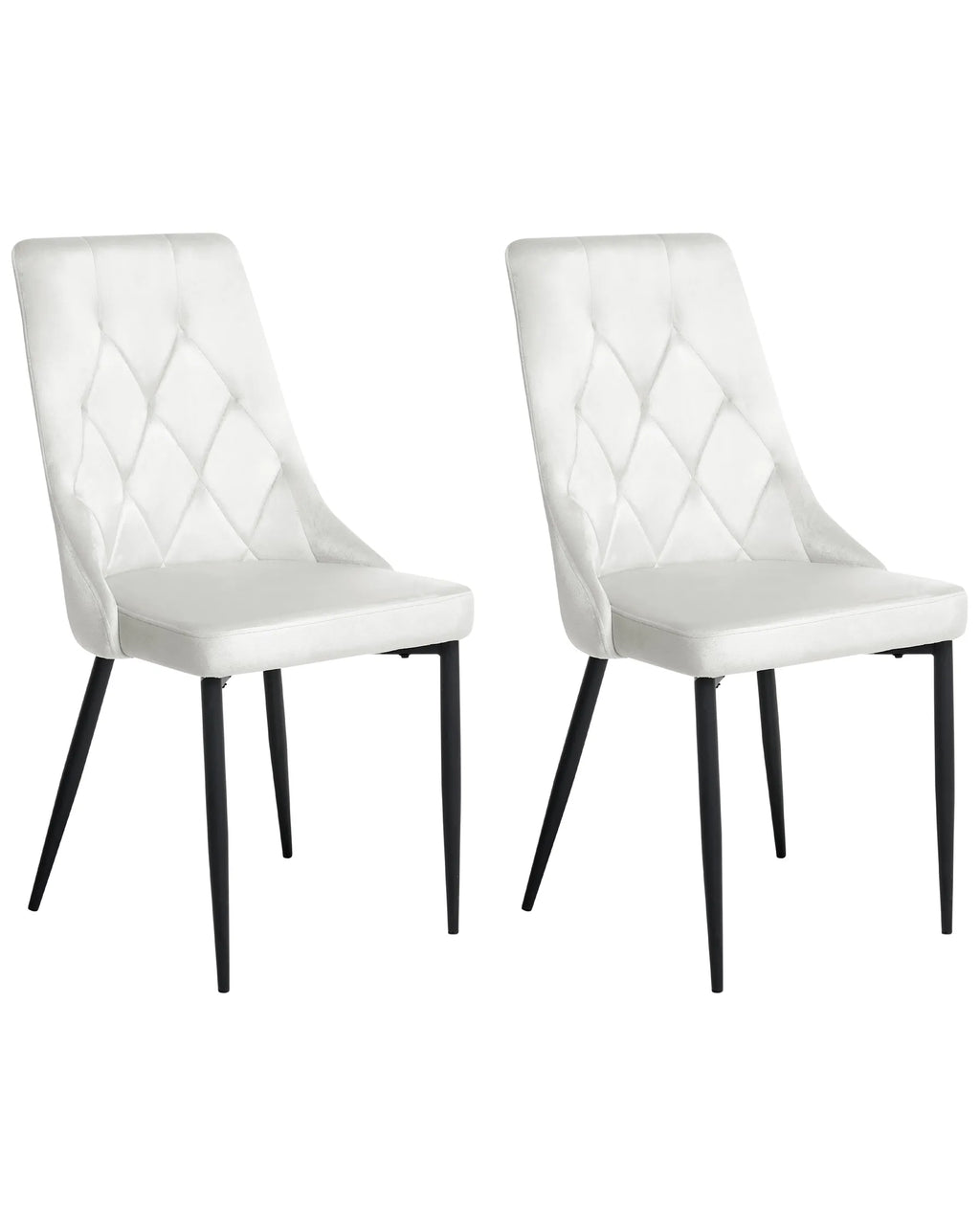 Set of 2 Dining Chairs AVENIR Velvet Off-White