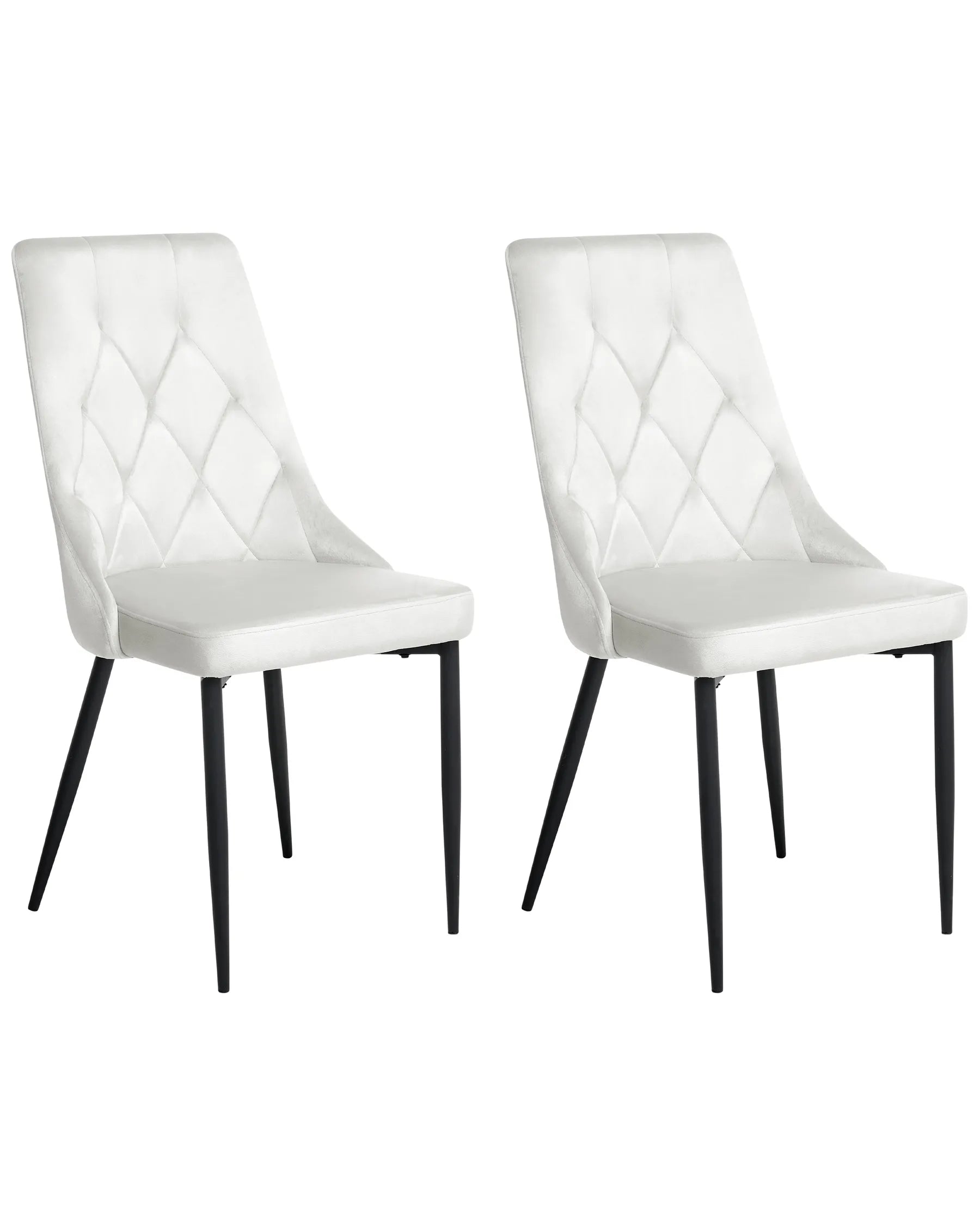 Set of 2 Dining Chairs AVENIR Velvet Off-White