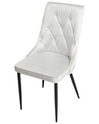 Set of 2 Dining Chairs AVENIR Velvet Off-White