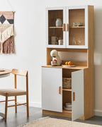 Glass Display Cabinet CYGNET 80 cm White