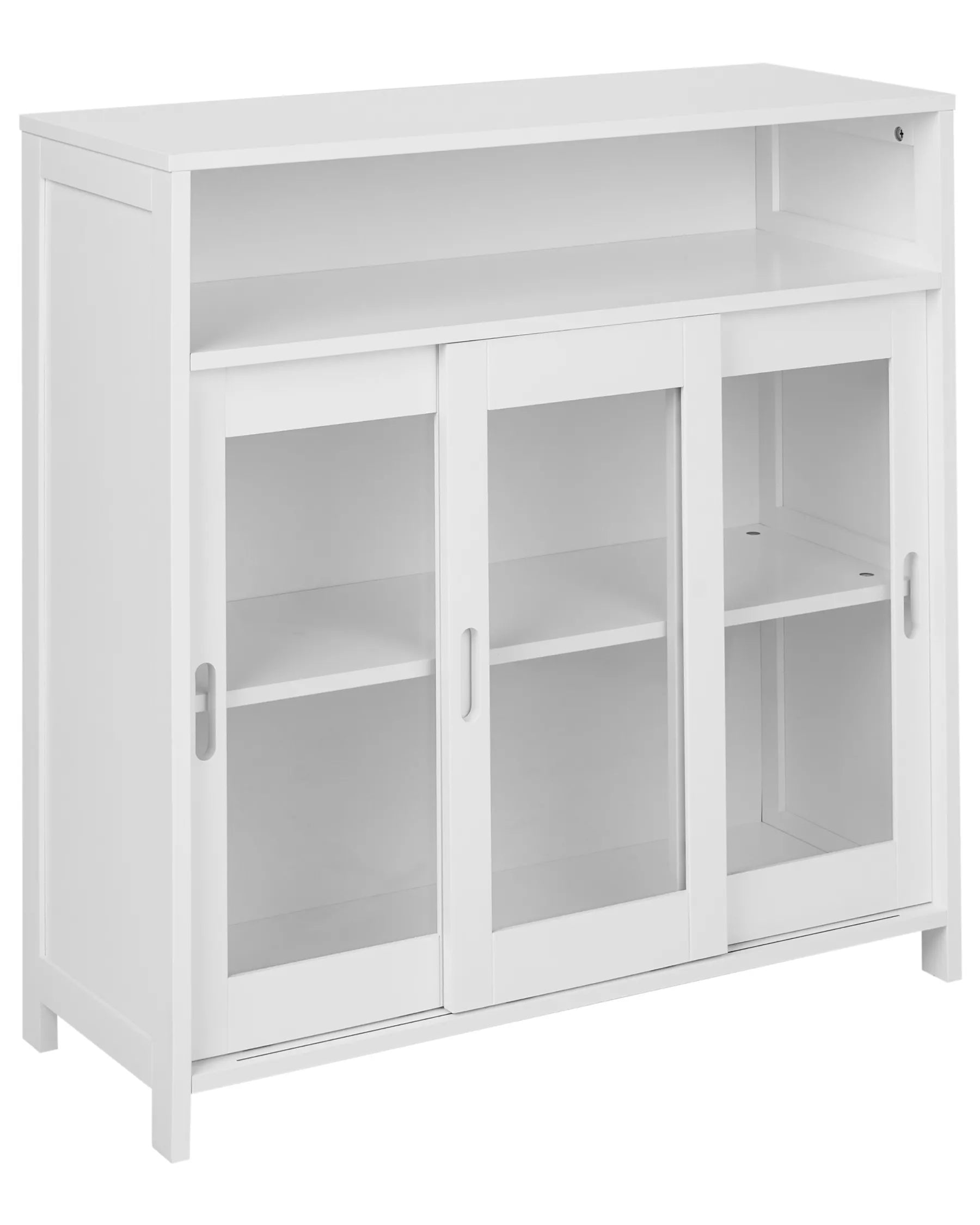 Glass Display Sideboard CRABTREE 86 cm White
