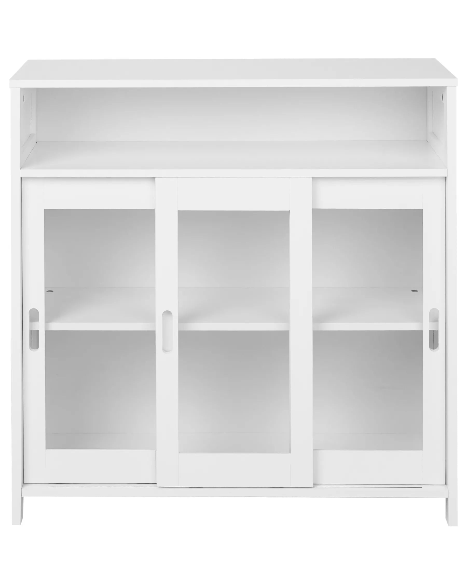 Glass Display Sideboard CRABTREE 86 cm White