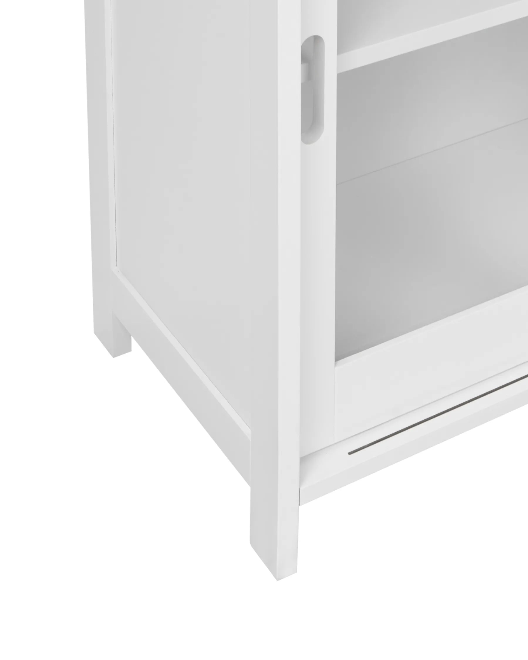 Glass Display Sideboard CRABTREE 86 cm White