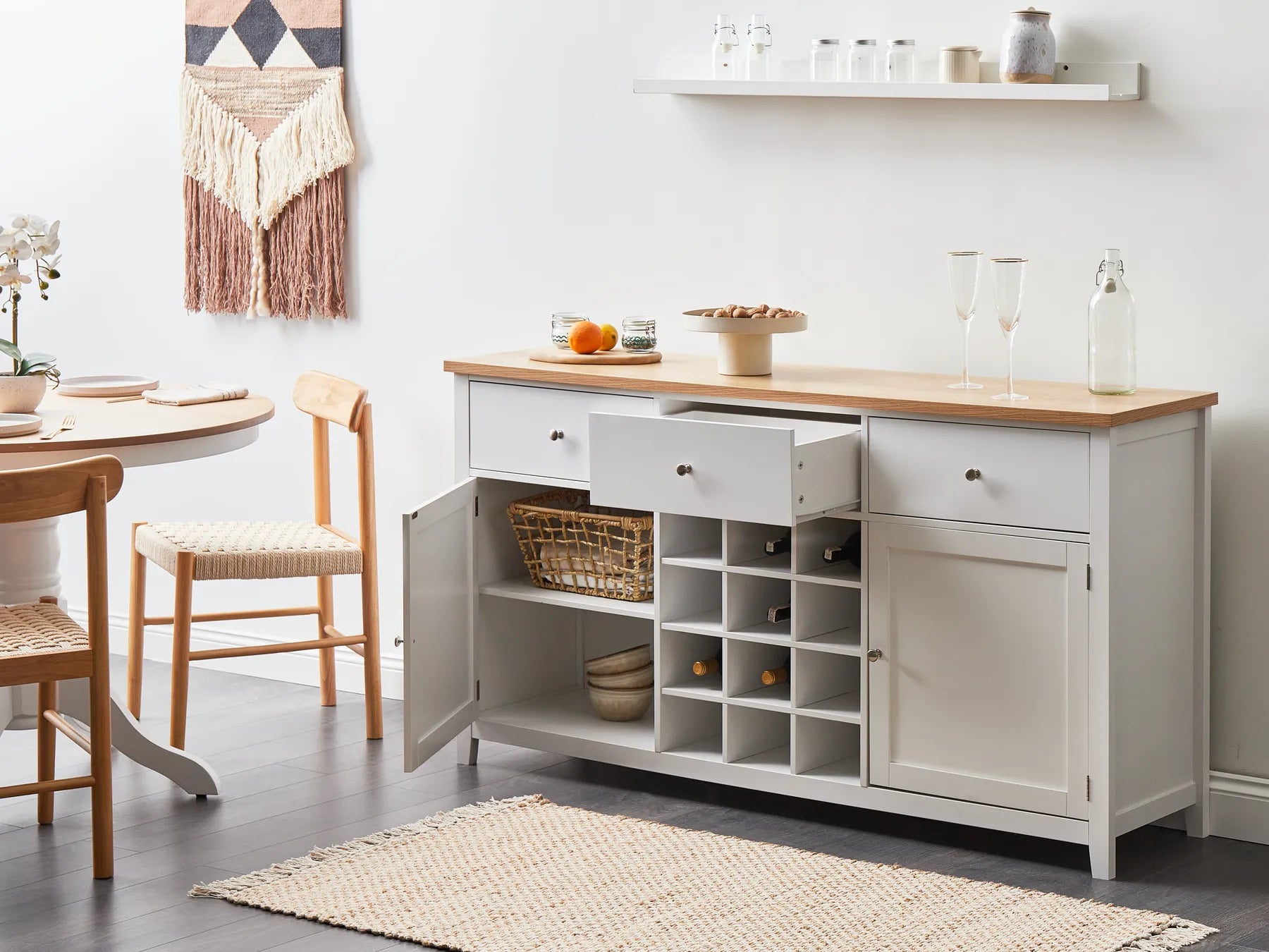 Wine Cabinet LUCASTON White