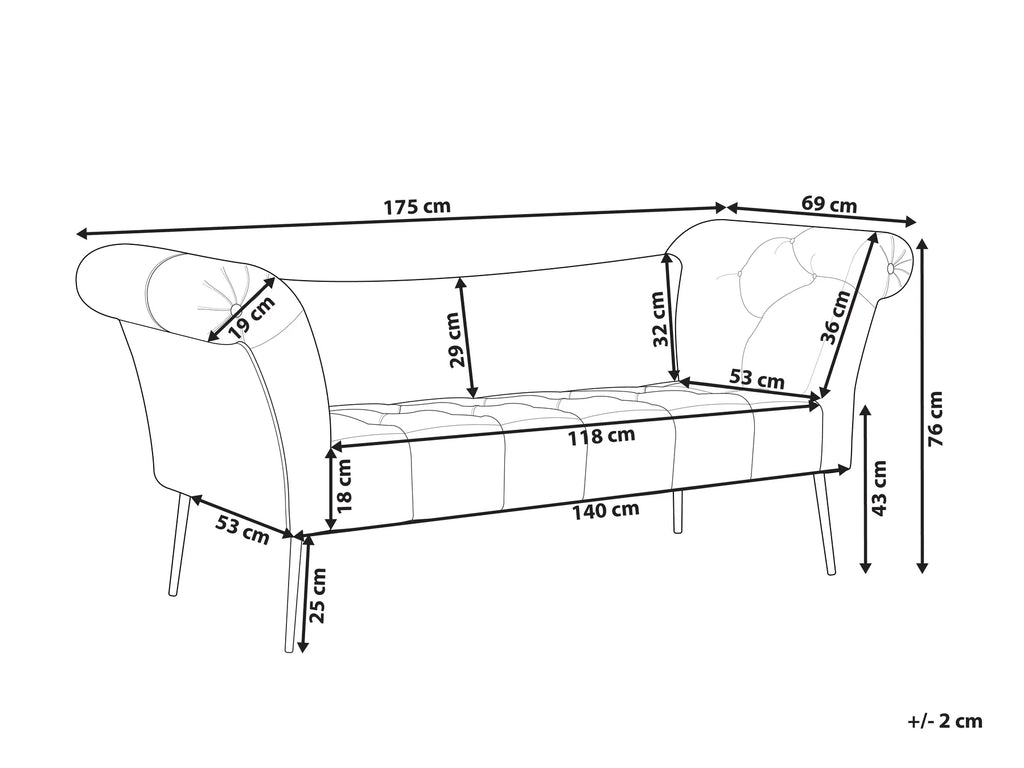 Chaise Longue NANTILLY Fabric Light Grey