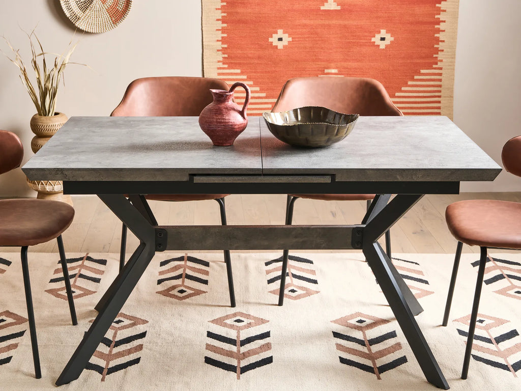 Extending Dining Table BENSON Light Grey 140/180 cm 80 cm