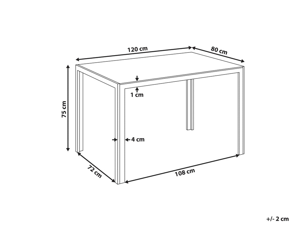 Dining Table Black 80 cm 120 cm Tempered Glass