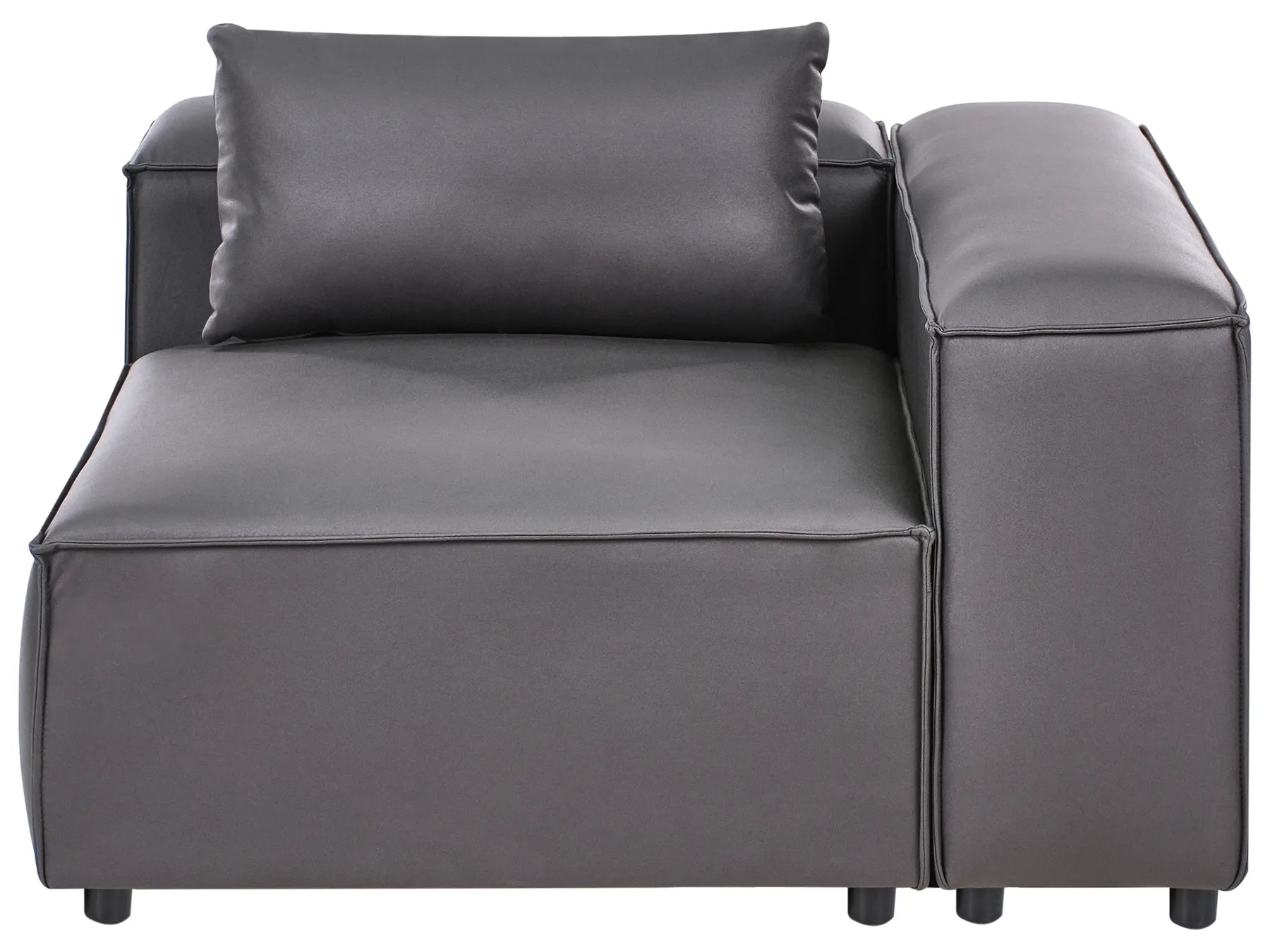 Corner Seat BRANDE Faux Leather Black Symmetrical