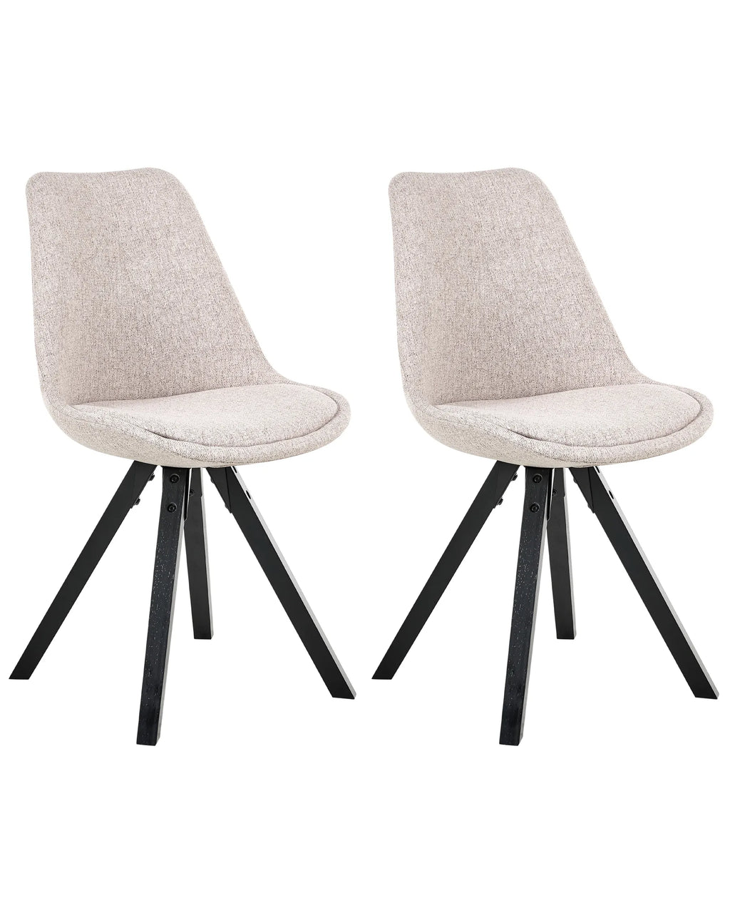 Set of 2 Dining Chairs Fabric Light Brown