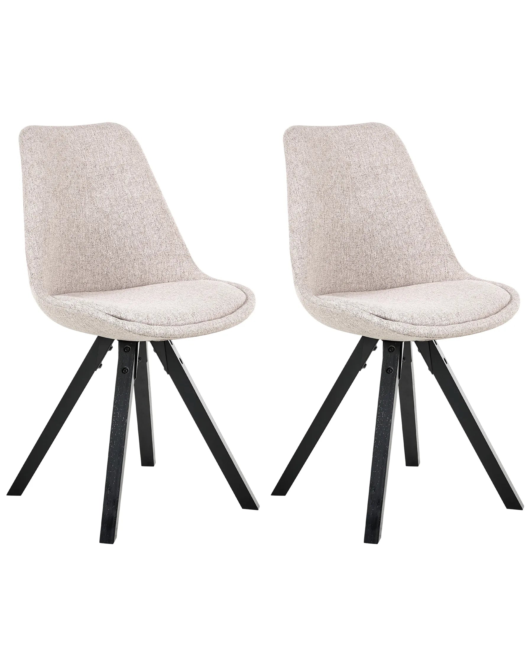 Set of 2 Dining Chairs Fabric Light Brown