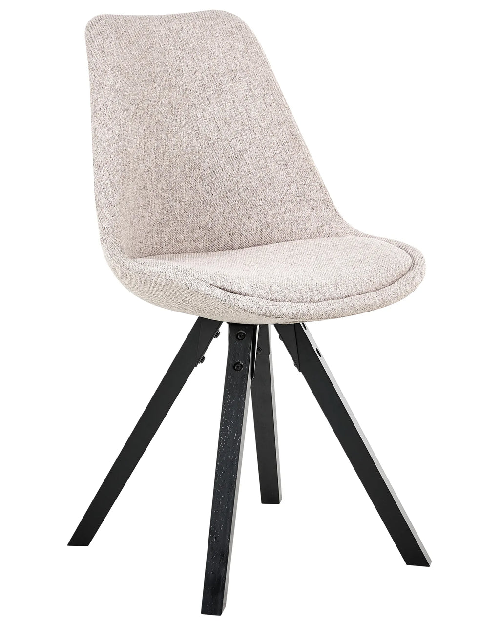 Set of 2 Dining Chairs Fabric Light Brown