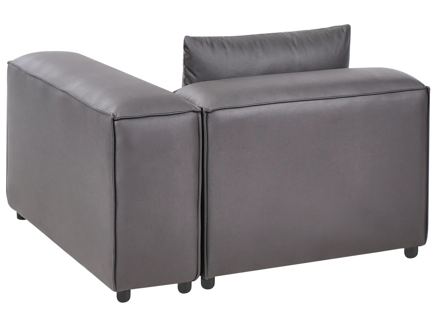 Corner Seat BRANDE Faux Leather Black Symmetrical