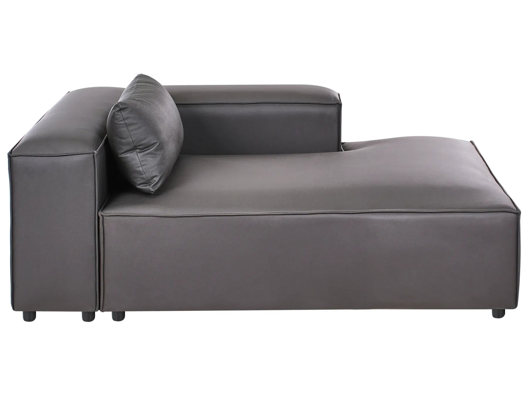 Left-Hand Chaise Lounge BRANDE Faux Leather Black