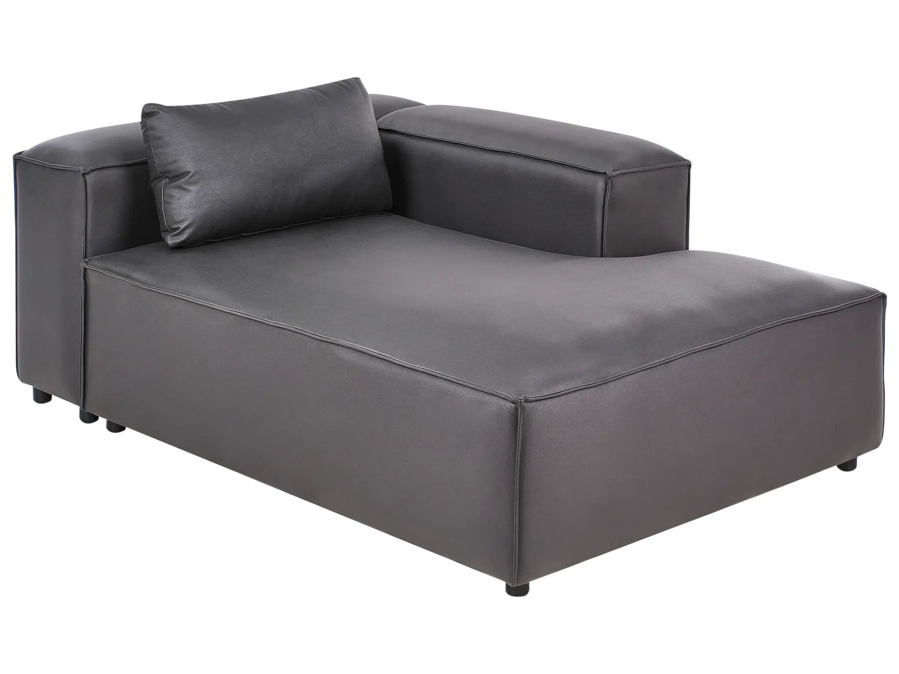 Left-Hand Chaise Lounge BRANDE Faux Leather Black