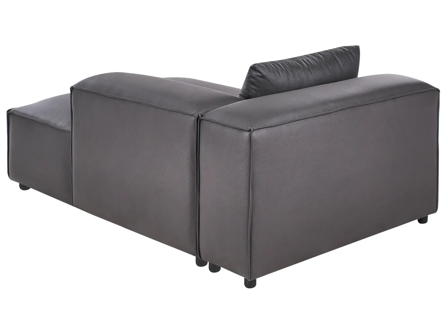 Left-Hand Chaise Lounge BRANDE Faux Leather Black