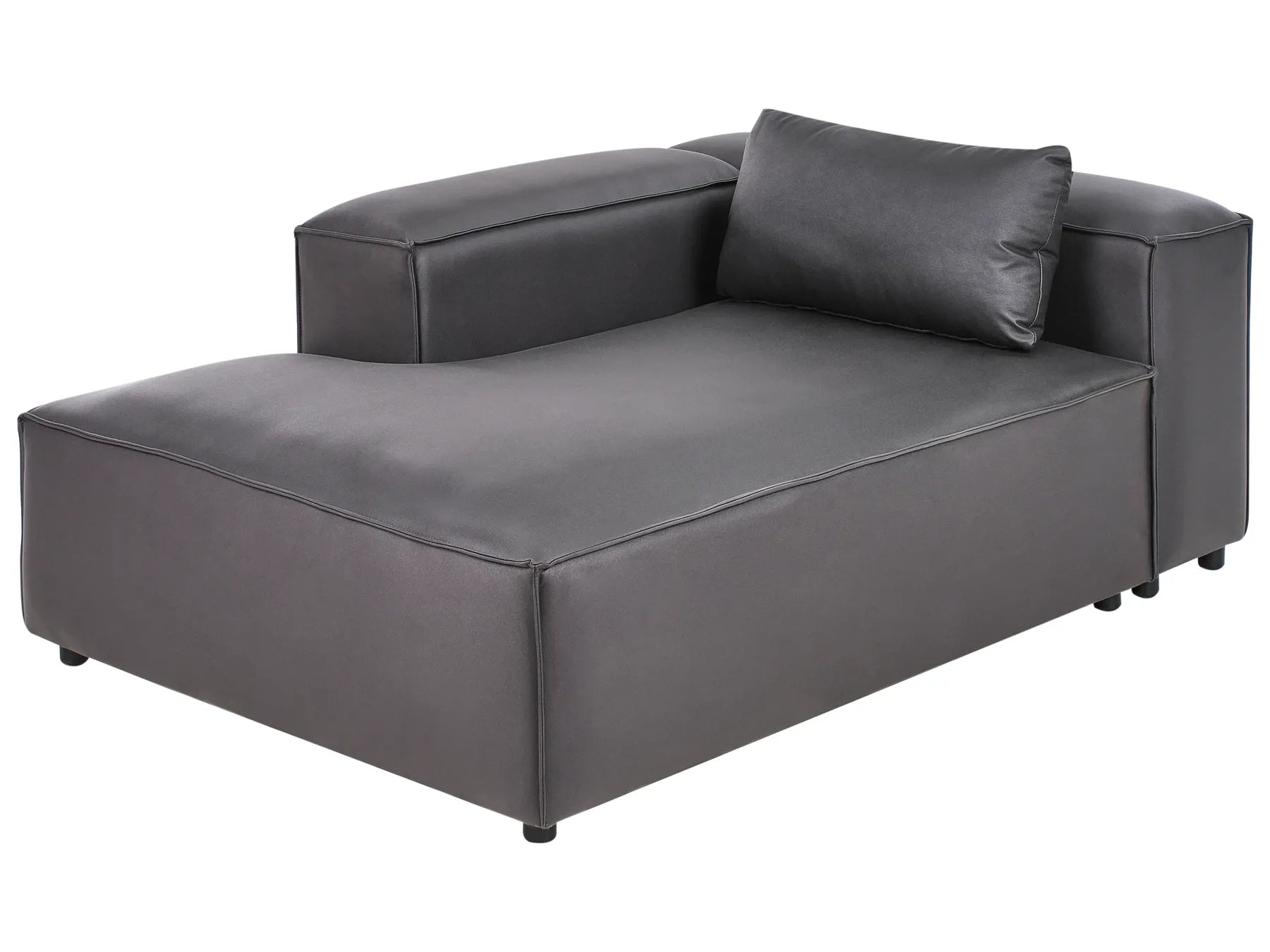 Right-Hand Chaise Lounge BRANDE Faux Leather Black