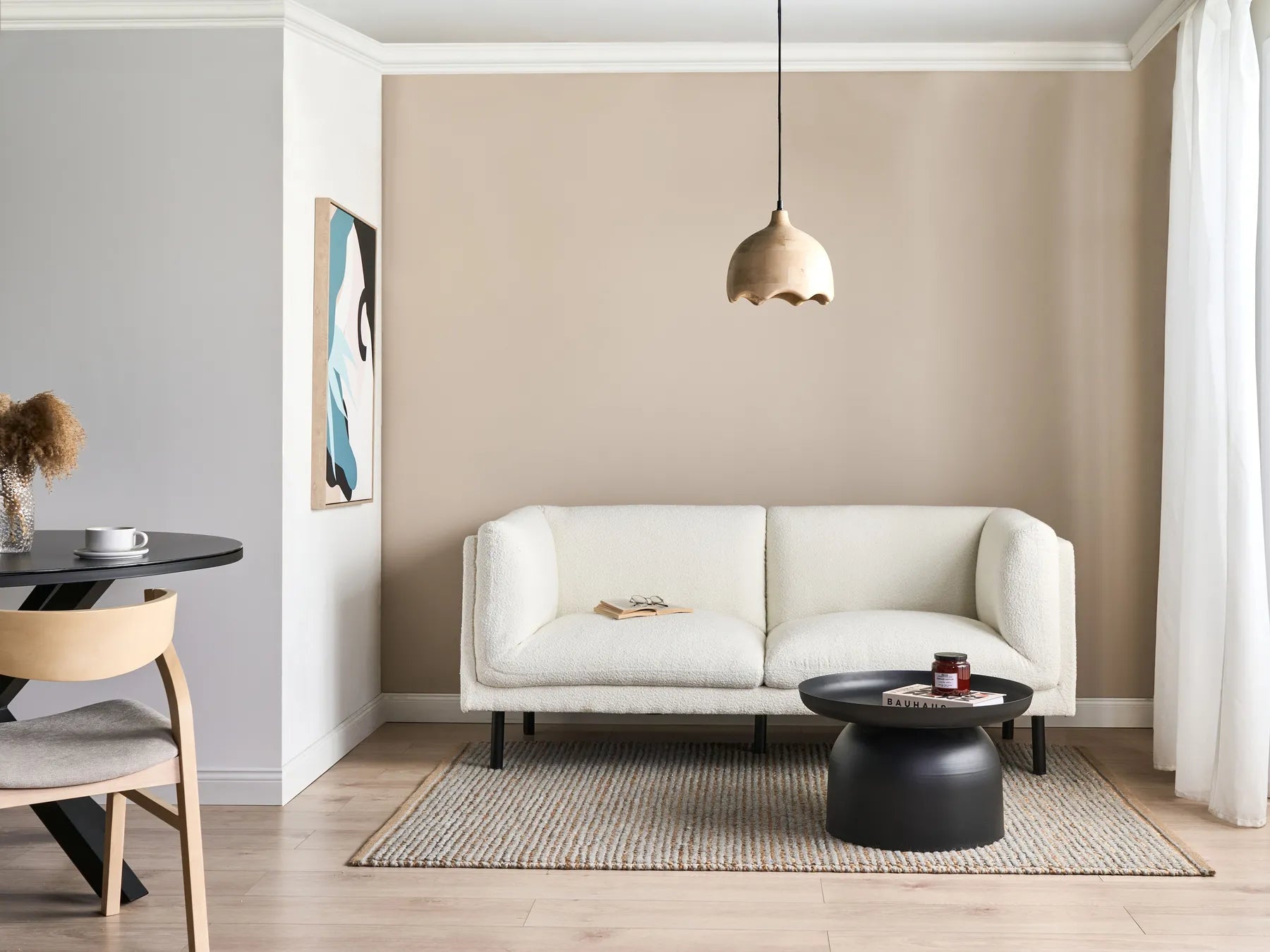 Living Room Set 5 Seater VORGOD Boucle Off-White