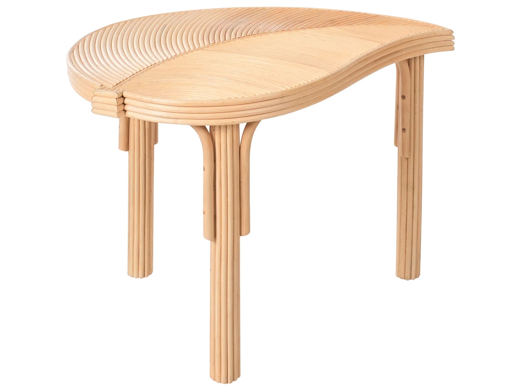 Set of 3 Coffee Tables PARALIA Rattan Natural